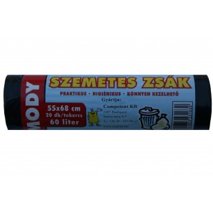 Szemeteszsák 55x68 60 literes fekete, 10 mikron