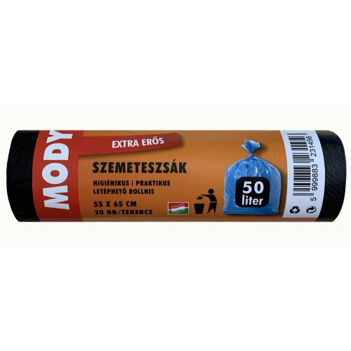 Szemeteszsák 55x65 50 literes fekete, 15 mikron